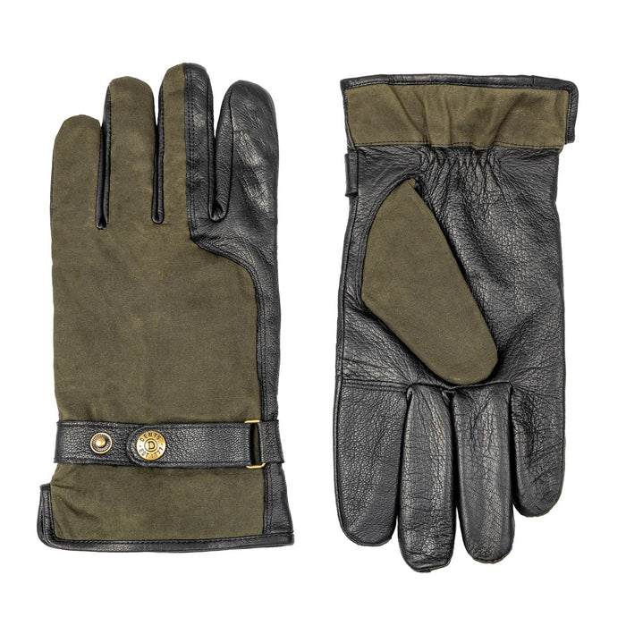 DENTS Crewkerne Men's Water-Resistant Thinsulate-Lined Imitation Deerskin Leather Gloves with Waxed Cotton