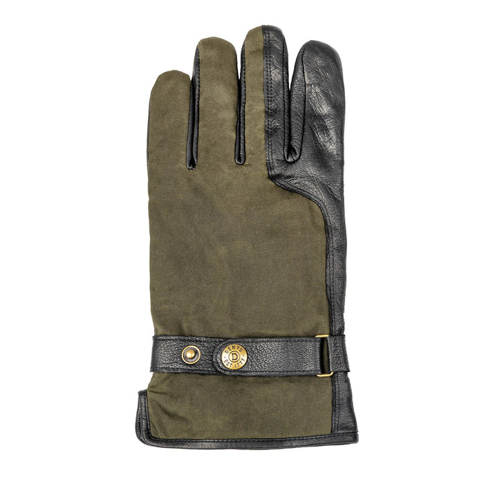 DENTS Crewkerne Men's Water-Resistant Thinsulate-Lined Imitation Deerskin Leather Gloves with Waxed Cotton