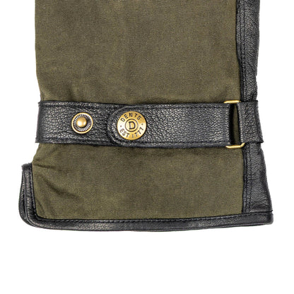 DENTS Crewkerne Men's Water-Resistant Thinsulate-Lined Imitation Deerskin Leather Gloves with Waxed Cotton