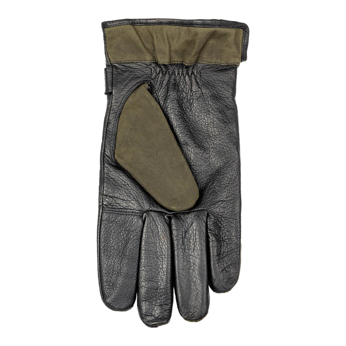 DENTS Crewkerne Men's Water-Resistant Thinsulate-Lined Imitation Deerskin Leather Gloves with Waxed Cotton