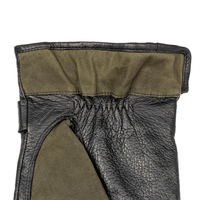 DENTS Crewkerne Men's Water-Resistant Thinsulate-Lined Imitation Deerskin Leather Gloves with Waxed Cotton