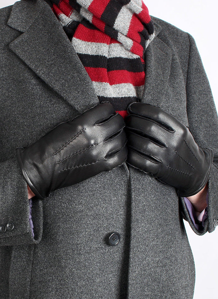 DENTS DILTON- Men's Three-Point Lined Leather Gloves