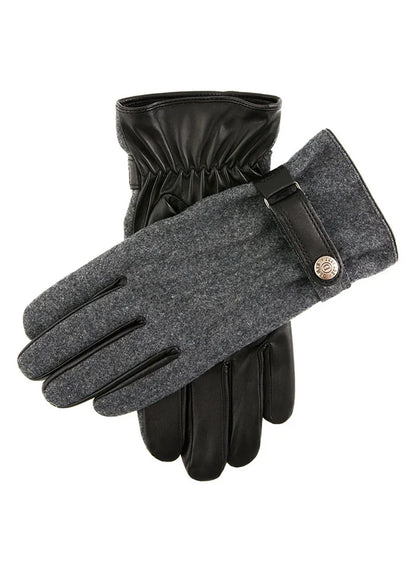 DENTS GUILDFORD - Men's Three-Point Fleece-Lined Flannel and Leather Gloves