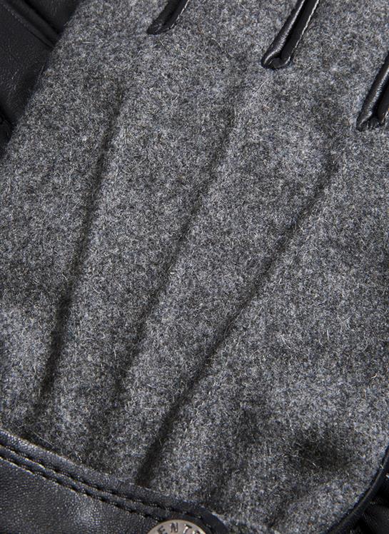 DENTS GUILDFORD - Men's Three-Point Fleece-Lined Flannel and Leather Gloves