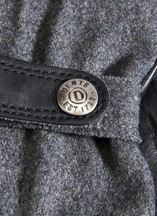 DENTS GUILDFORD - Men's Three-Point Fleece-Lined Flannel and Leather Gloves