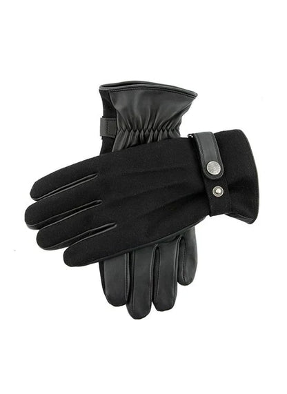 DENTS GUILDFORD - Men's Three-Point Fleece-Lined Flannel and Leather Gloves