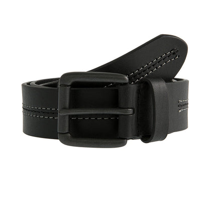 DENTS Lined Full-Grain Leather Belt with Gunmetal Buckle and Stitch Detail