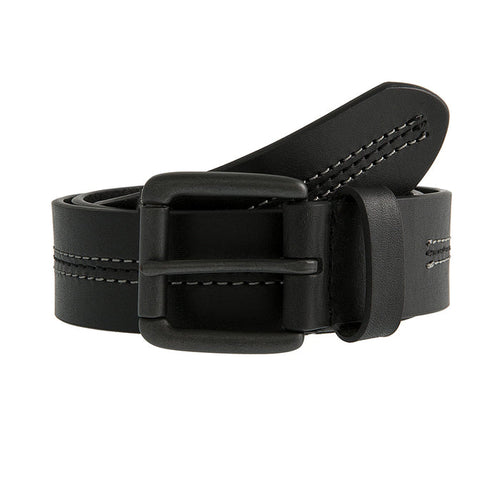 DENTS Lined Full-Grain Leather Belt with Gunmetal Buckle and Stitch Detail