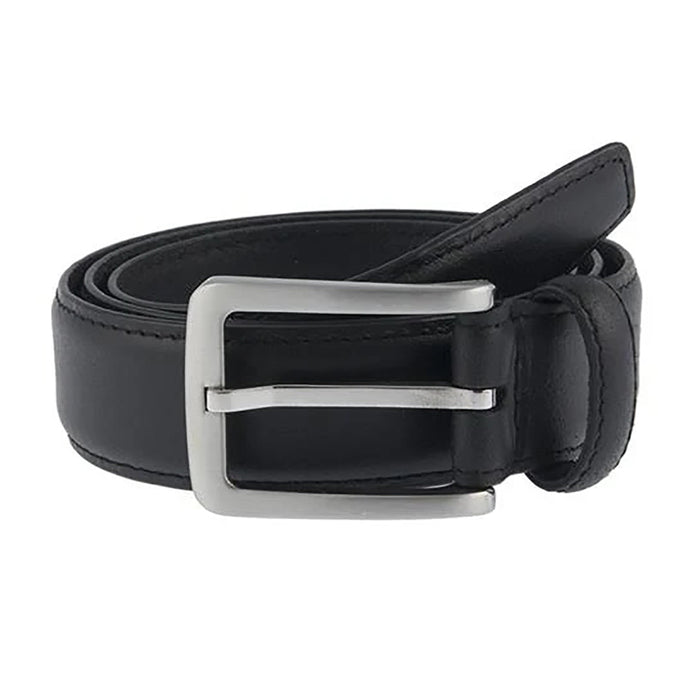 DENTS Lined Full-Grain Leather Belt with Satin Nickel Buckle and Pebble Finish