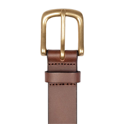 DENTS Polo Full-Grain Leather Belt with Brass Buckle