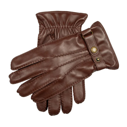 DENTS Tetbury Men's Handsewn Three-Point Wool and Cashmere Blend-Lined Leather Gloves