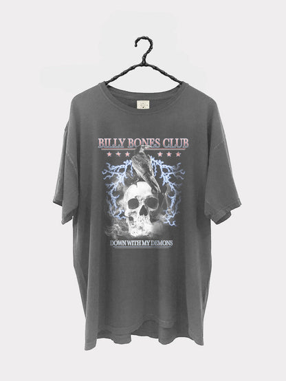 Down With Demons Tee - Washed Black