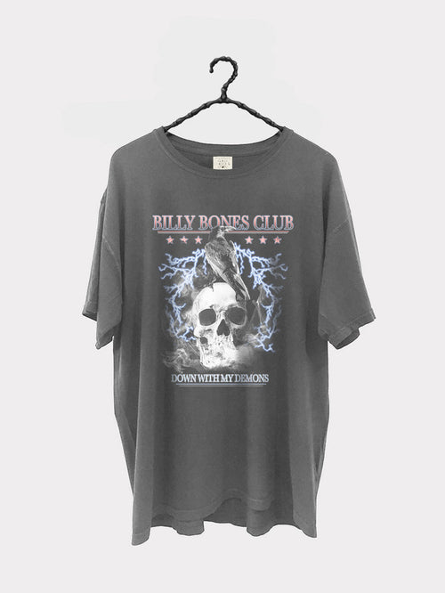 Down With Demons Tee - Washed Black