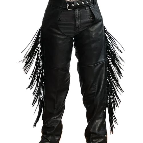 Eagle Premium Rally Leather Chaps with Fringe