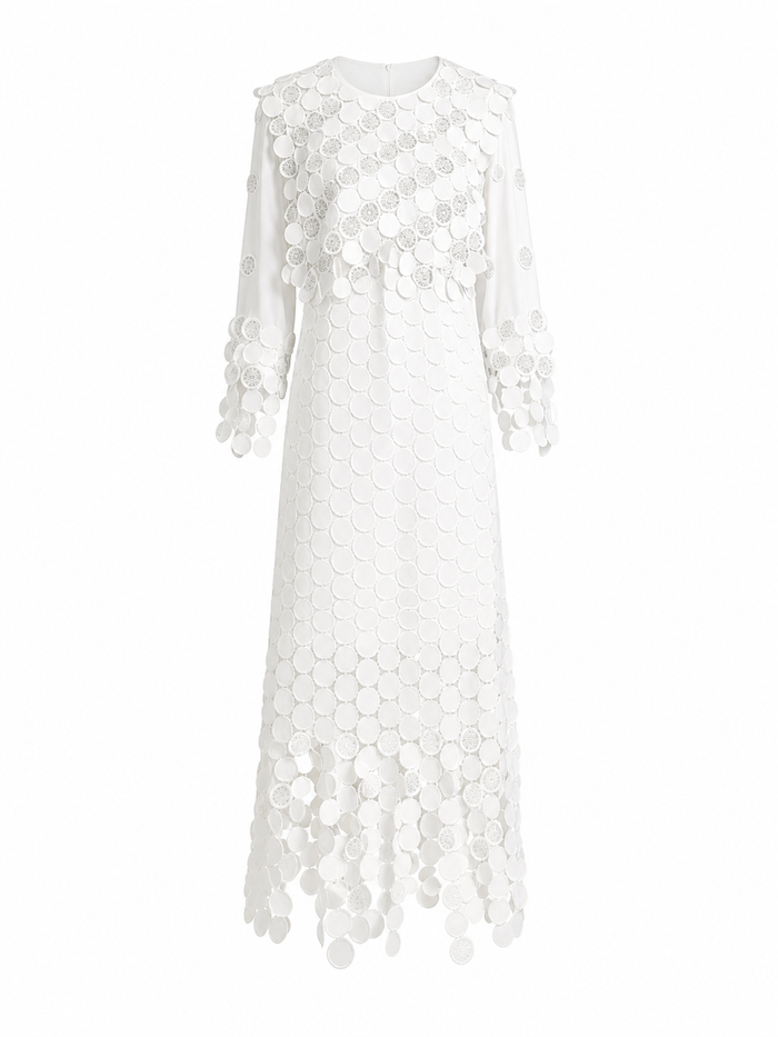 Elegant Circle Lace Midi Dress - Grace