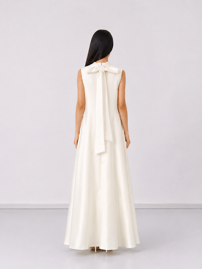Elegant Floral Appliqué Maxi Dress - Blossom