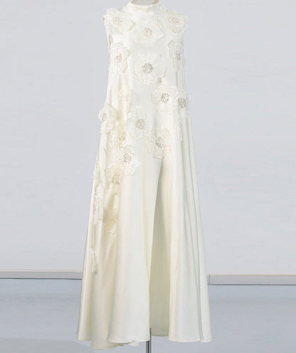 Elegant Floral Appliqué Maxi Dress - Blossom
