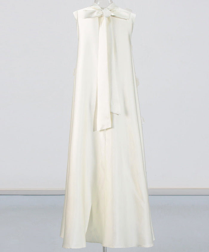 Elegant Floral Appliqué Maxi Dress - Blossom