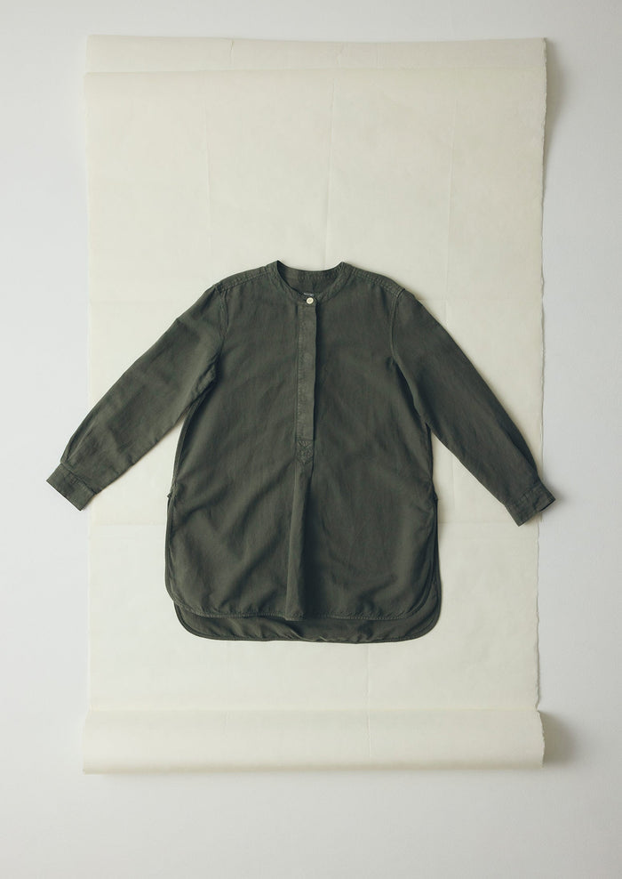 Elena Cotton Linen Tunic Shirt | Dusted Khaki