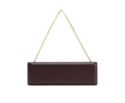 elongated hard-case evening clutch with chain strap – ESPRESSA