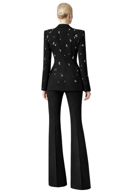 embellished double-breasted blazer with flared trousers – CSLAT