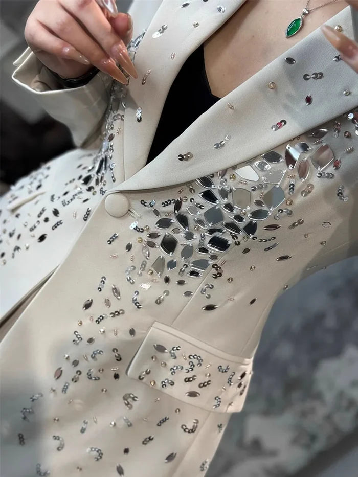embellished tailored blazer with sequin details – ASTRID