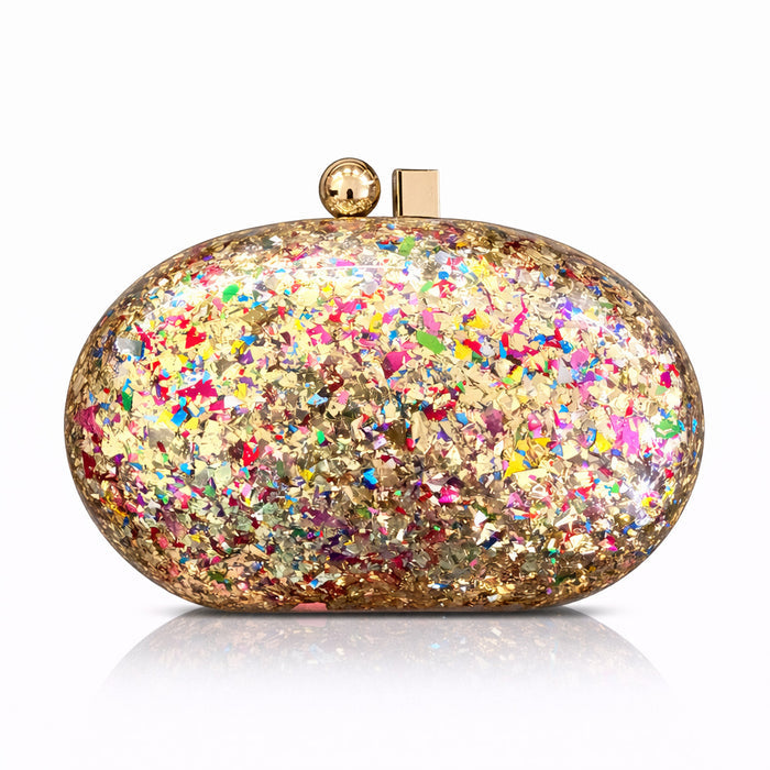 emerald marbled clutch with gold clasp – VERDÉA