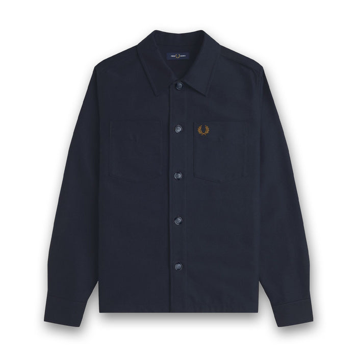 Fred Perry - Brushed Twill Overshirt in Navy - Nigel Clare