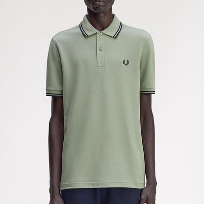 Fred Perry - Twin Tipped Polo in Bay Leaf - Nigel Clare