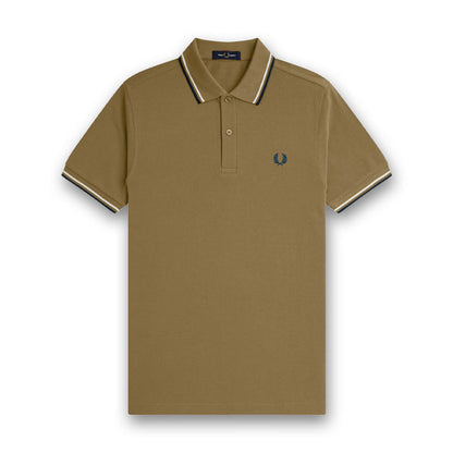 Fred Perry - Twin Tipped Polo in Shaded Stone - Nigel Clare