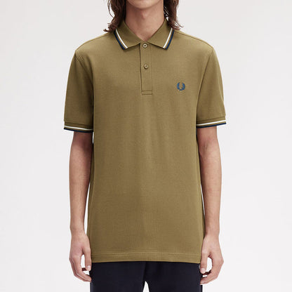 Fred Perry - Twin Tipped Polo in Shaded Stone - Nigel Clare