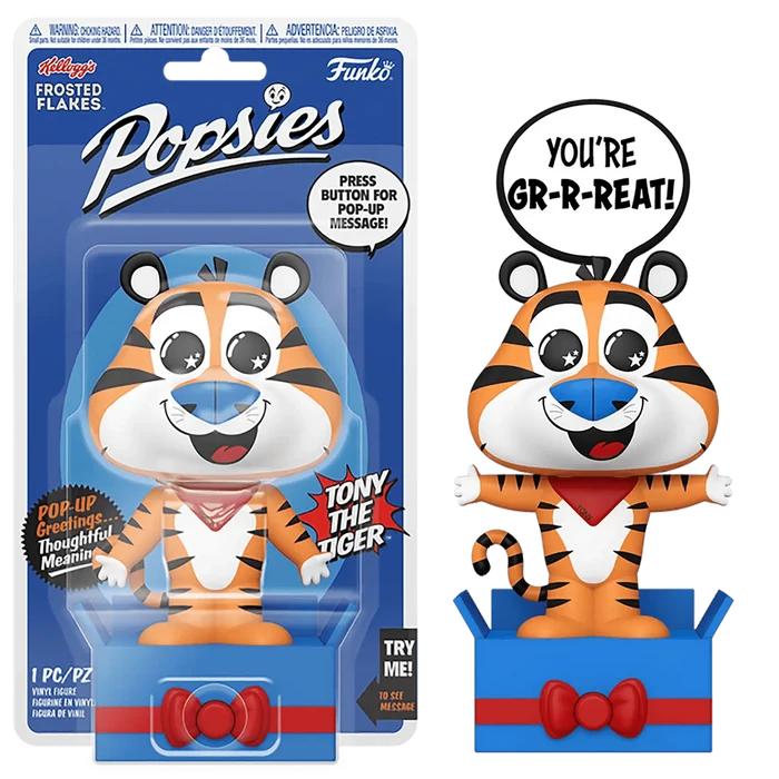 Frosties Tony the Tiger Funko Popsies with pop up message you're gr-r-reat!