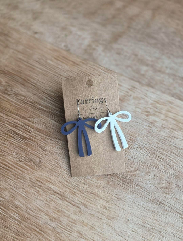 Game day Skinny bow earrings