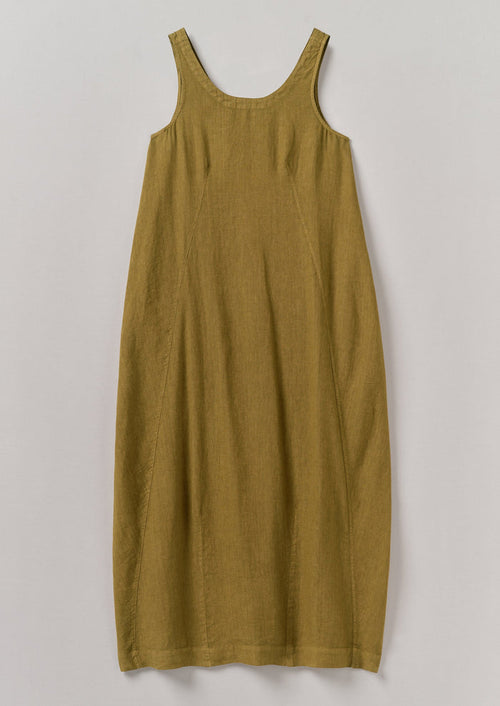 Garment Dyed Linen Easy Dress | Durian Green