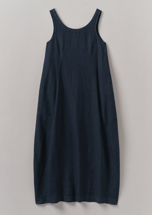Garment Dyed Linen Easy Dress | Midnight