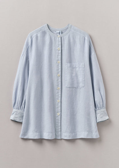 Garment Dyed Linen Oversized Shirt | Egg Blue