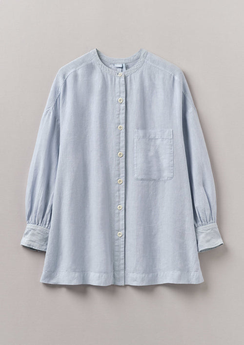 Garment Dyed Linen Oversized Shirt | Egg Blue