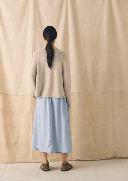 Garment Dyed Linen Skirt | Egg Blue