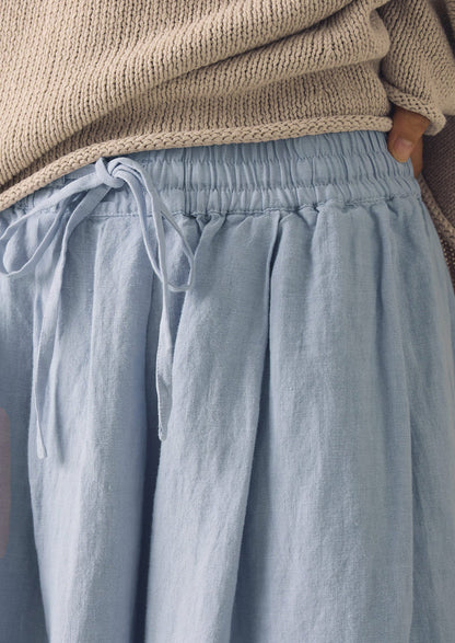 Garment Dyed Linen Skirt | Egg Blue