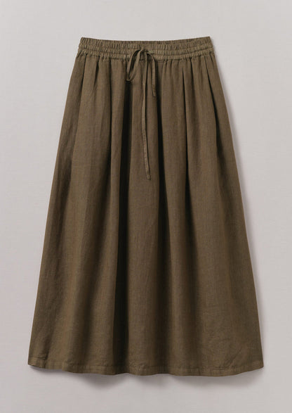 Garment Dyed Linen Skirt | Pear