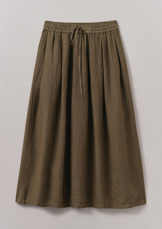 Garment Dyed Linen Skirt | Pear