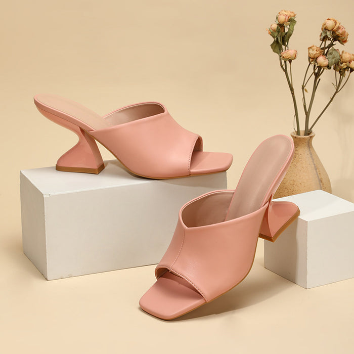 geometric sculpted heel mule sandal – LUMINA
