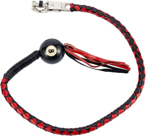 Get Back Whip Black/Red 8 Ball: Motorcycle Get Back Whip still make a terrific way to attract the attention of other drivers
