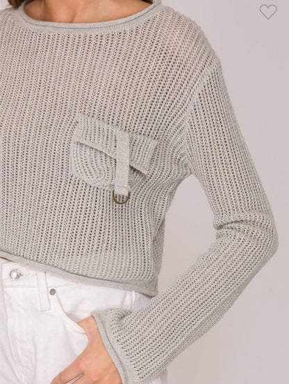 Gray knit sweater