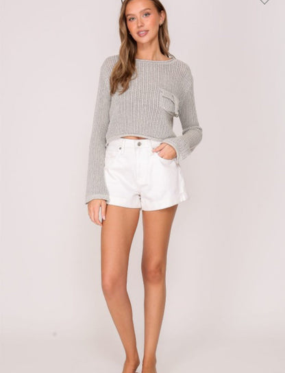 Gray knit sweater