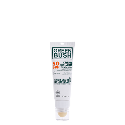 Greenbush Combi : Creme Solaire Spf50 / Stick Levre Nourrisant