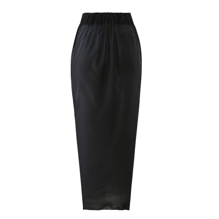 halter bow-detail swimsuit with draped wrap skirt – MUSE