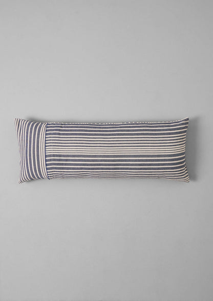 Hand Woven Stripe Bolster Cushion | Ecru/Washed Lime