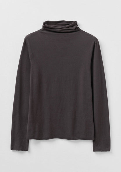 High Neck Soft Cotton Tee | Charcoal