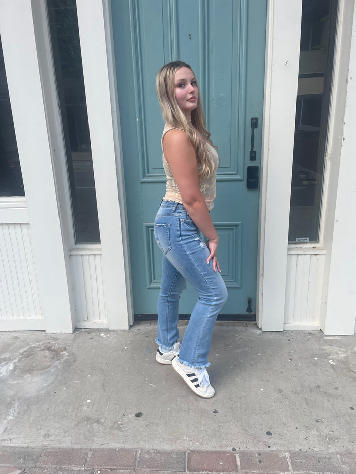 High Rise Straight Denim Jeans